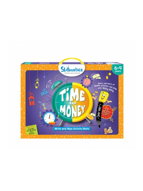 

Skillmatics Kids Multicolor Time & Money Skill Development Write & Wipe Activity Mats, Multi