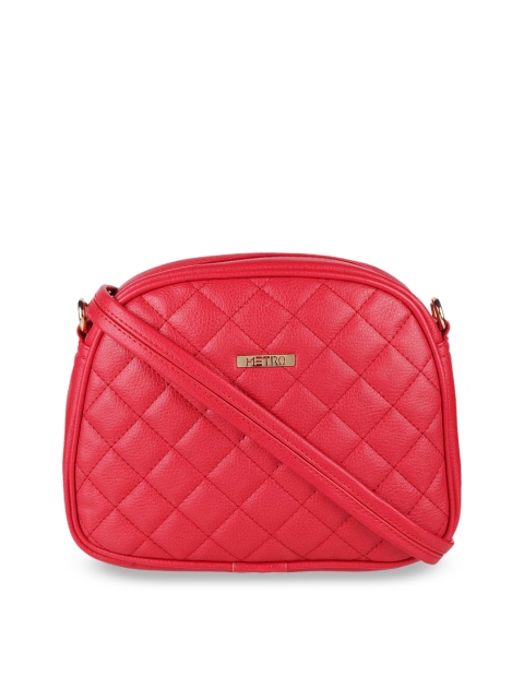 

Metro Red Textured PU Structured Sling Bag