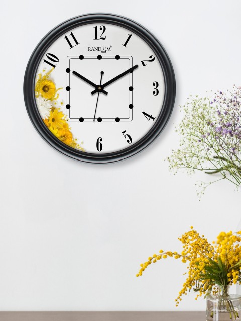 

RANDOM White & Yellow Printed Contemporary 30.48 Cm Wall Clock