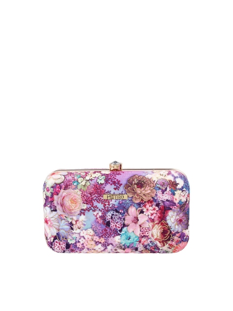 

Metro Violet & Pink Printed Box Clutch