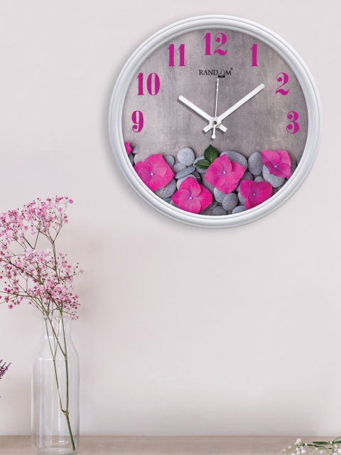 

RANDOM Grey & Pink Printed Contemporary Wall Clock