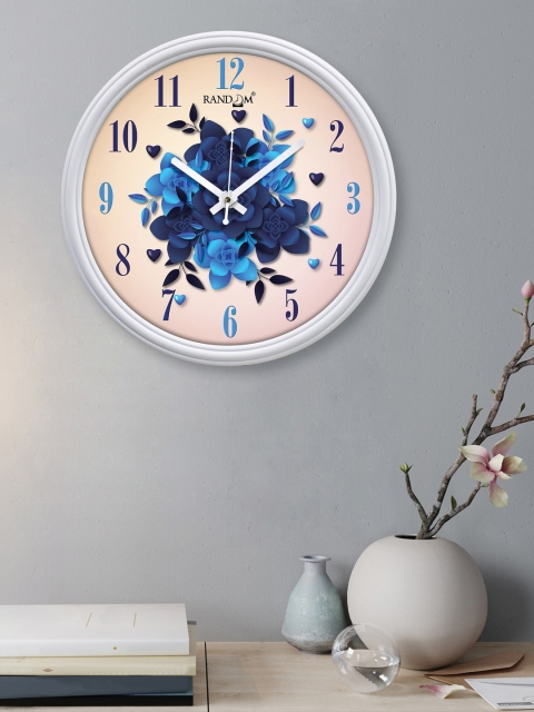 

RANDOM White & Beige Printed Contemporary Wall Clock