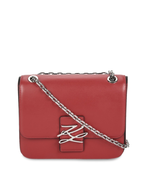 

Karl Lagerfeld Women Red Solid Structured Sling Bag