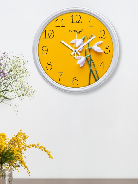 

RANDOM Mustard & White Printed Contemporary Wall Clock