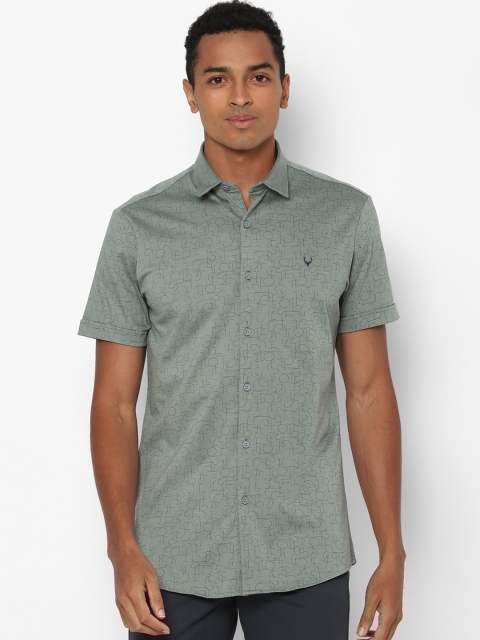 

Allen Solly Men Olive Slim Fit Printed Casual Shirt