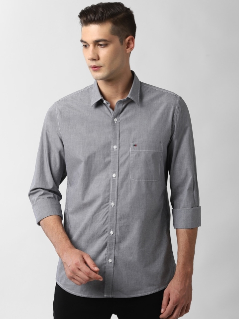 

Peter England Casuals Men Grey Slim Fit Checked Casual Shirt