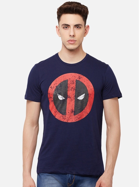 

Free Authority Men Blue Deadpool Printed T-shirt