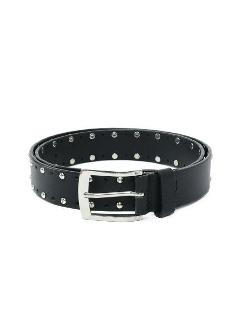 

Aditi Wasan Men Black Embellished Leather Belt