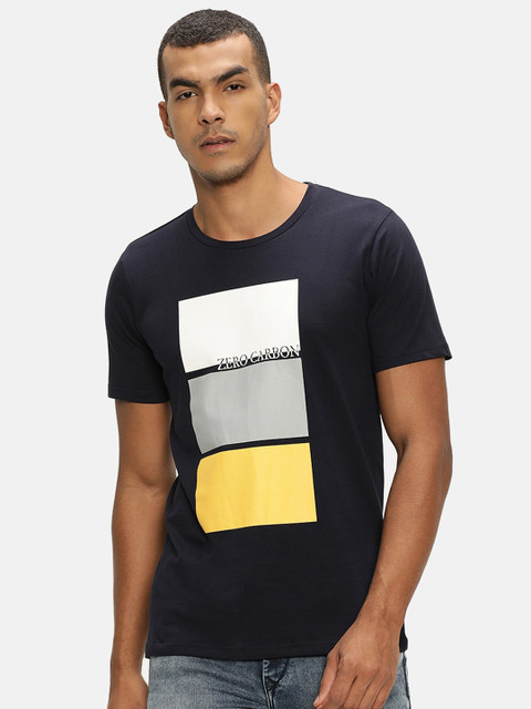 

V2 Value & Variety Men Navy Blue Printed T-shirt
