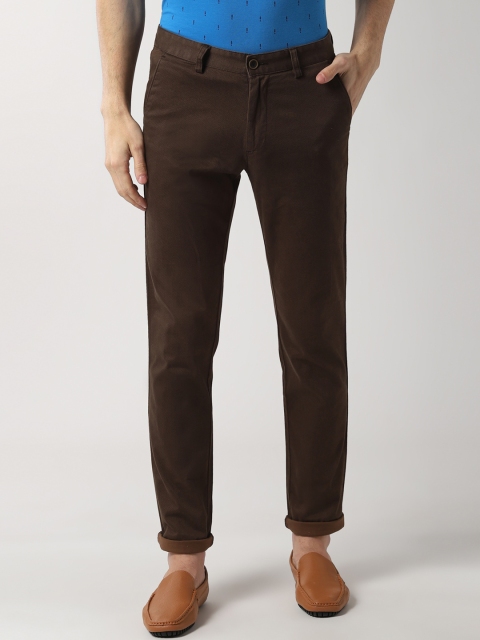 

Peter England Casuals Men Brown Slim Fit Cotton Regular Trousers