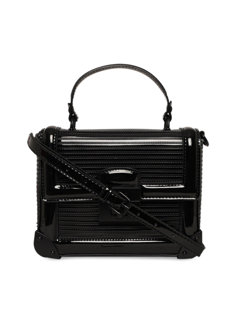 

ALDO Black Textured PU Structured Satchel