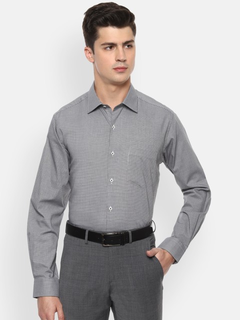

Van Heusen Men Grey Striped Formal Shirt