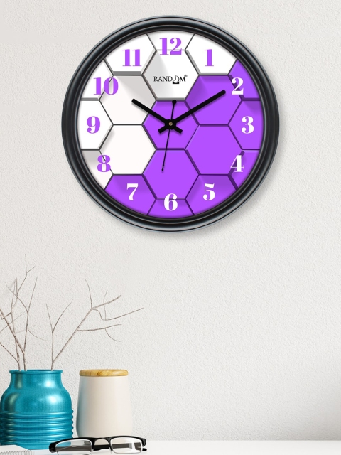 

RANDOM Purple & White Printed Contemporary Wall Clock