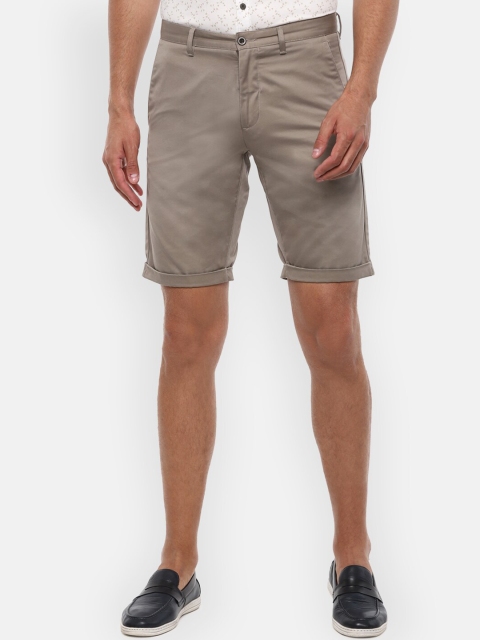 

Louis Philippe Men Beige Slim Fit Mid-Rise Regular Shorts