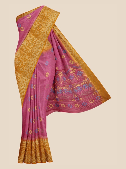 

Kalamandir Pink & Yellow Saree