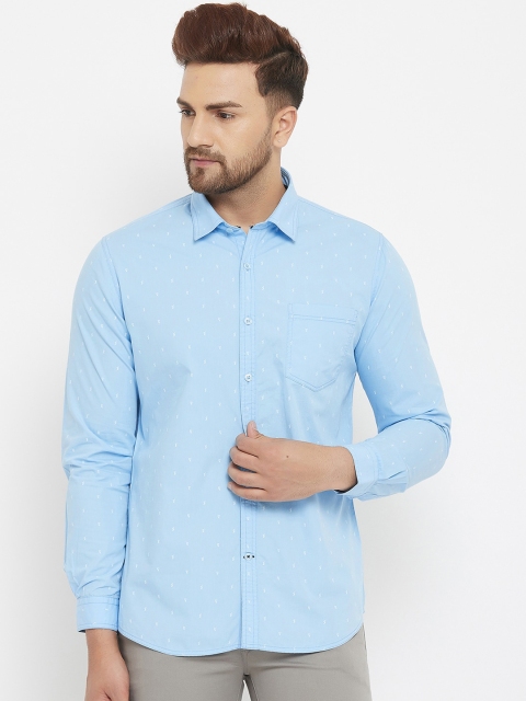 

Canary London Men Blue Smart Slim Fit Printed Casual Shirt