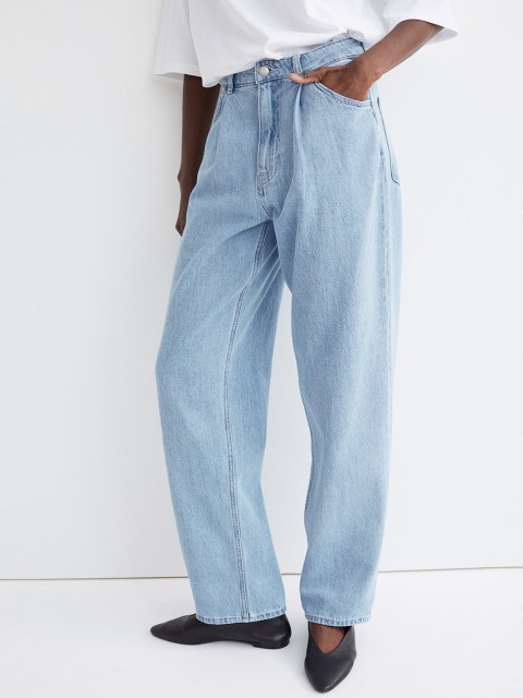 

H&M Women Loose High Waist Jeans, Blue