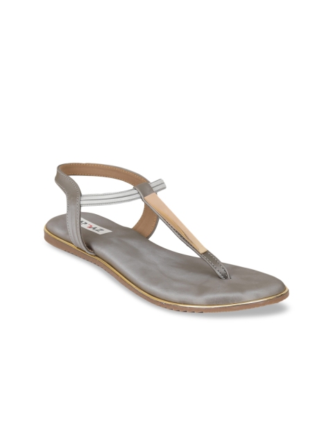 

Zyla Women Grey T-Strap Flats