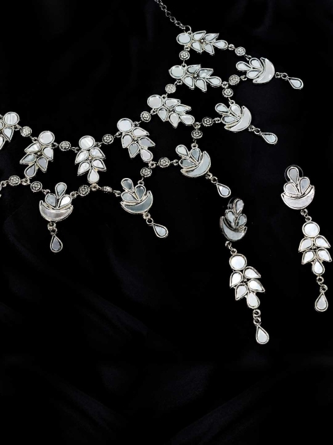 

TEEJH Oxidized Silver-Plated Mirror Jewellery Set
