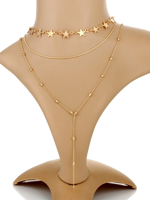 

YoungWildFree Brass Gold-Plated Layered Necklace