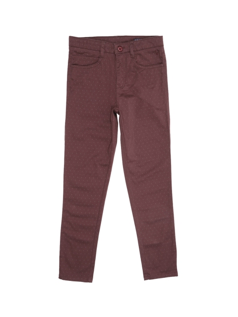 

Allen Solly Junior Boys Brown Printed Trousers