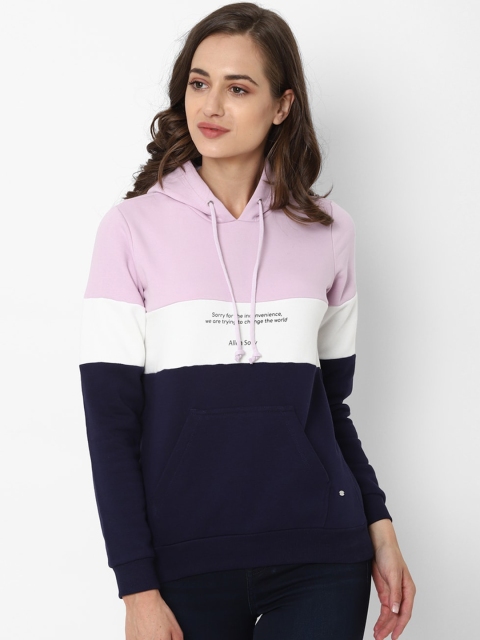 

Allen Solly Woman Women Navy Blue Colourblocked Sweatshirt