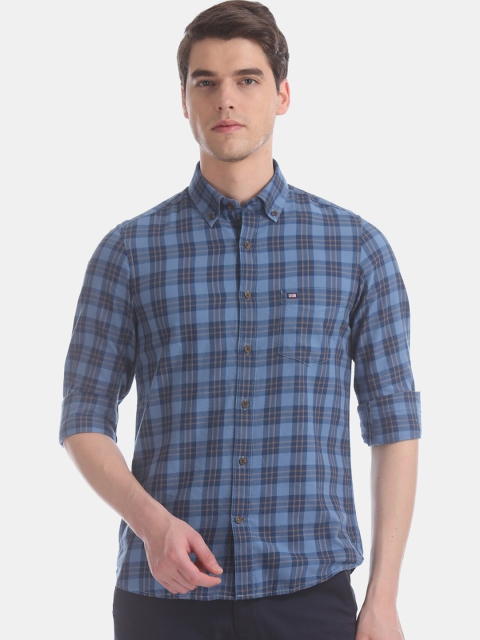 

Arrow Sport Men Blue Slim Fit Tartan Checked Casual Shirt