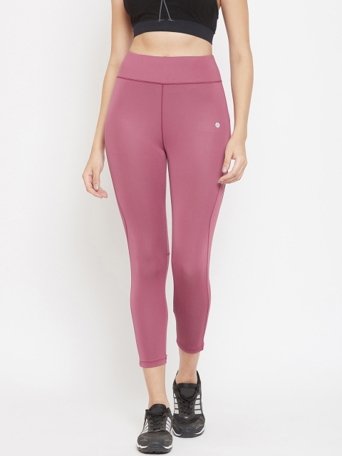 

ATHLISIS Women Mauve Colourblocked Performance Quick Dry Training Tights