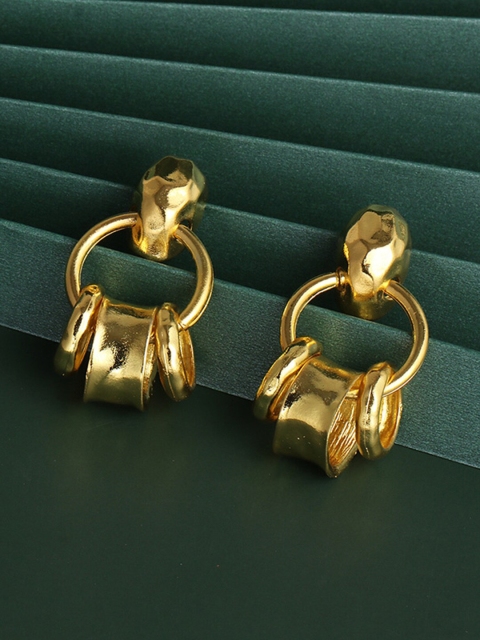 

YoungWildFree Women Gold-Toned Contemporary Drop Earrings