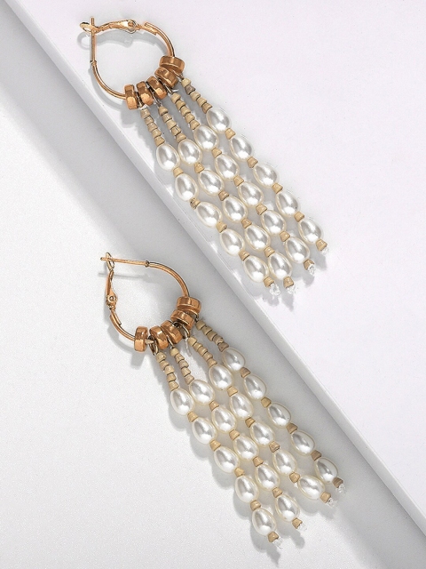 

YoungWildFree Gold-Toned Contemporary Drop Earrings