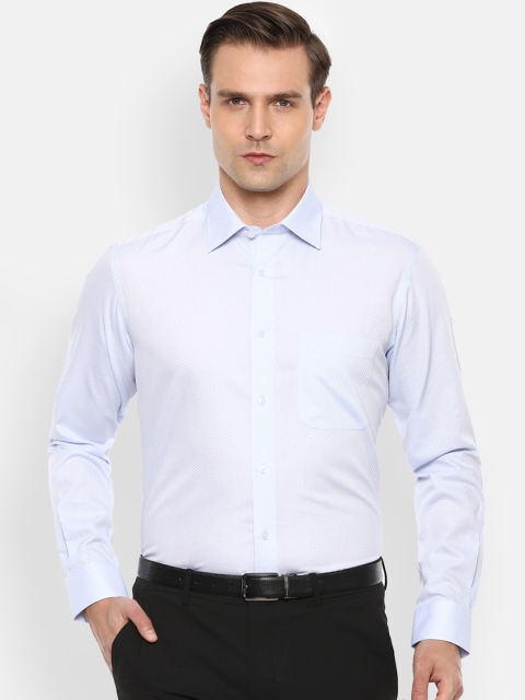 

Louis Philippe Permapress Men Blue Micro Checks Formal Shirt