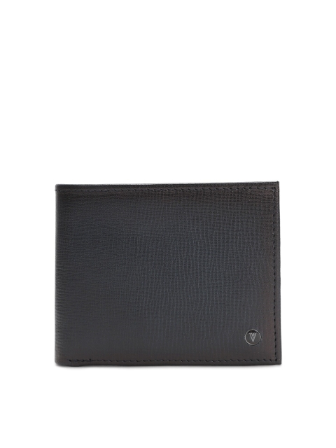 

Van Heusen Men Charcoal Textured Two Fold Leather Wallet