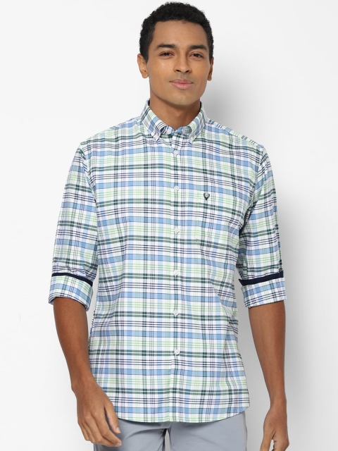 

Allen Solly Men Green Pure Cotton Slim Fit Tartan Checked Casual Shirt