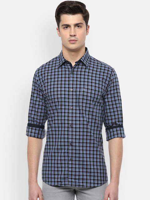 

Van Heusen Sport Men Blue Slim Fit Gingham Checked Casual Shirt