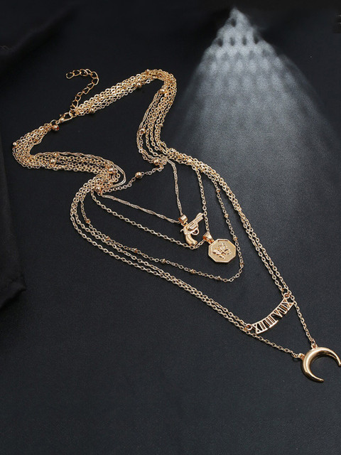 

YoungWildFree Gold-Plated Brass Layered Necklace