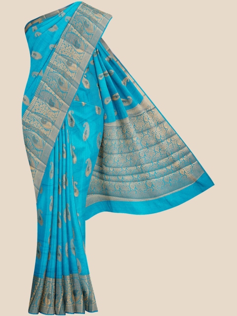 

Kalamandir Blue & Golden Woven Design Banarasi Saree