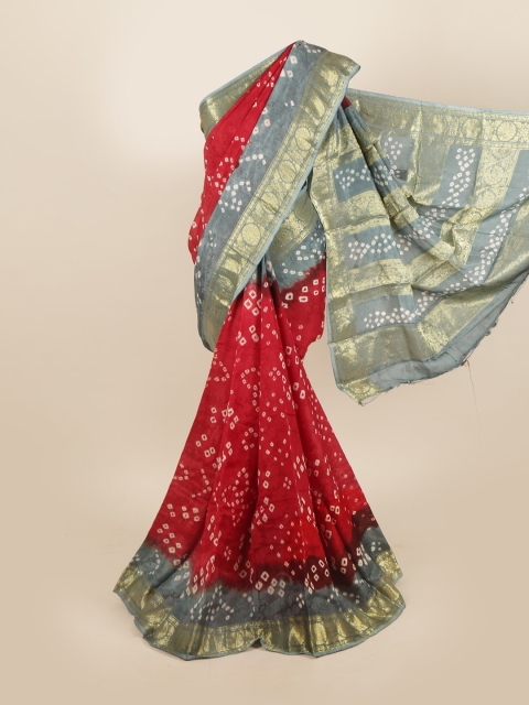 

Pothys Maroon & White Bandhani Art Silk Saree