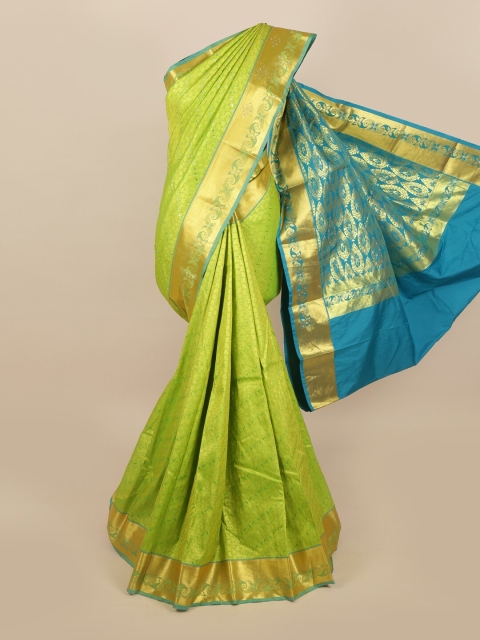 

Pothys Green & Blue Woven Design Silk Blend Saree