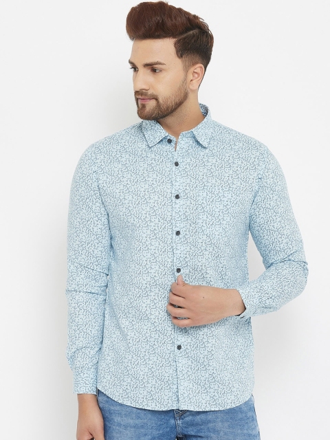 

Canary London Men Blue Micro Ditsy Printed Slim Fit Casual Shirt