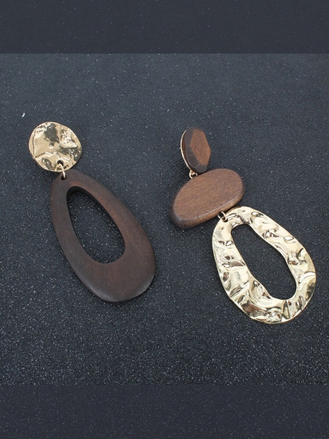 

YoungWildFree 18K Gold-Toned Contemporary Drop Earrings