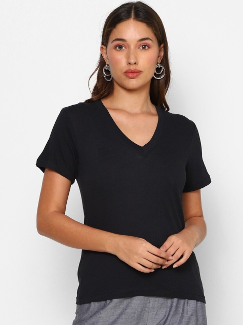 FOREVER 21 Women Black Solid Regular T-Shirt