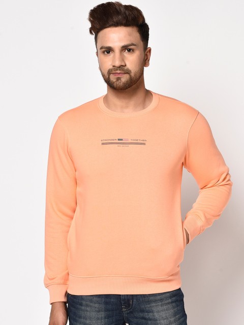 

Octave Men Orange Solid Sweatshirt