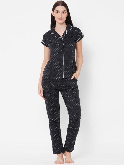 

Sweet Dreams Women Black & White Printed Night suit
