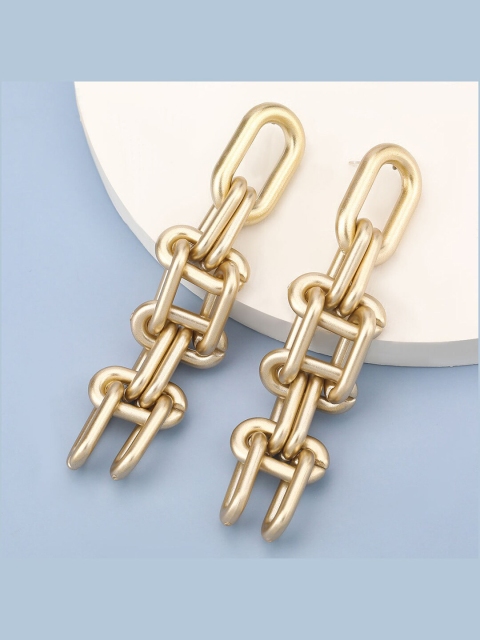 

YoungWildFree Gold-Toned Contemporary Drop Earrings