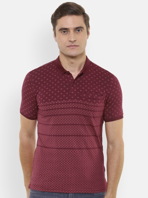 

Louis Philippe Sport Men Red Printed Polo Collar Slim Fit T-shirt