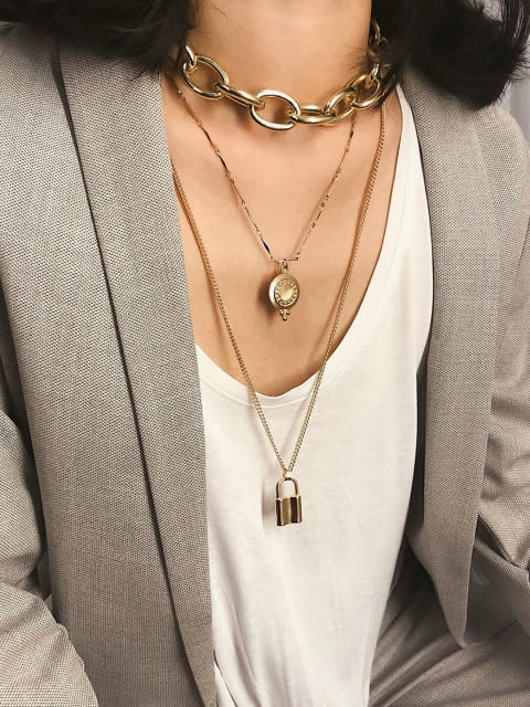 

YoungWildFree 18k Gold-Plated Brass Layered Necklace