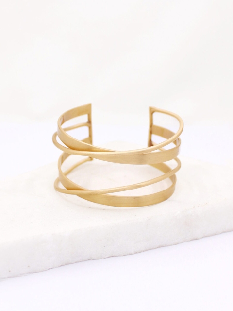 

Runway Ritual Women Gold-Toned Brass Gold-Plated Cuff Bracelet