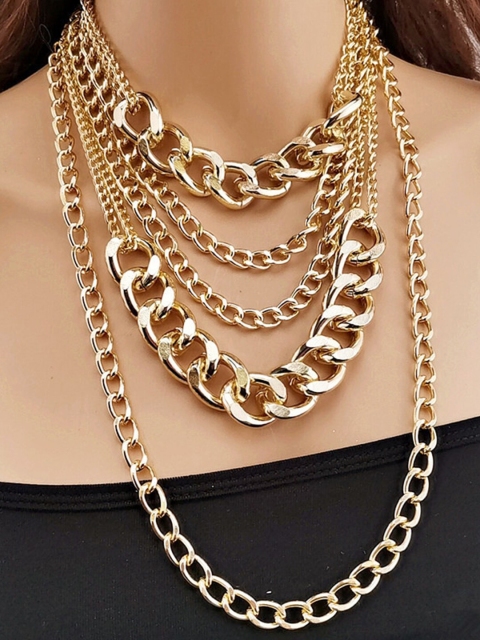 

YoungWildFree Gold-Toned Brass Gold-Plated Layered Necklace