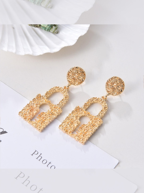 

YoungWildFree Gold-Toned Contemporary Drop Earrings