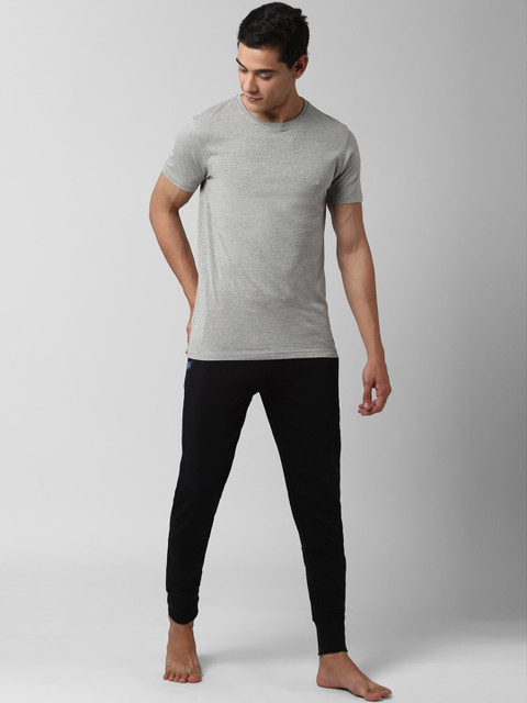 

Peter England Men Grey & Black Solid Pure Cotton Tracksuits